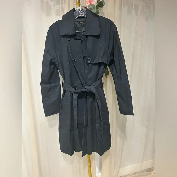 Quince Women’s Comfort Stretch Trench Coat – Midnight BlackBeltedNWT